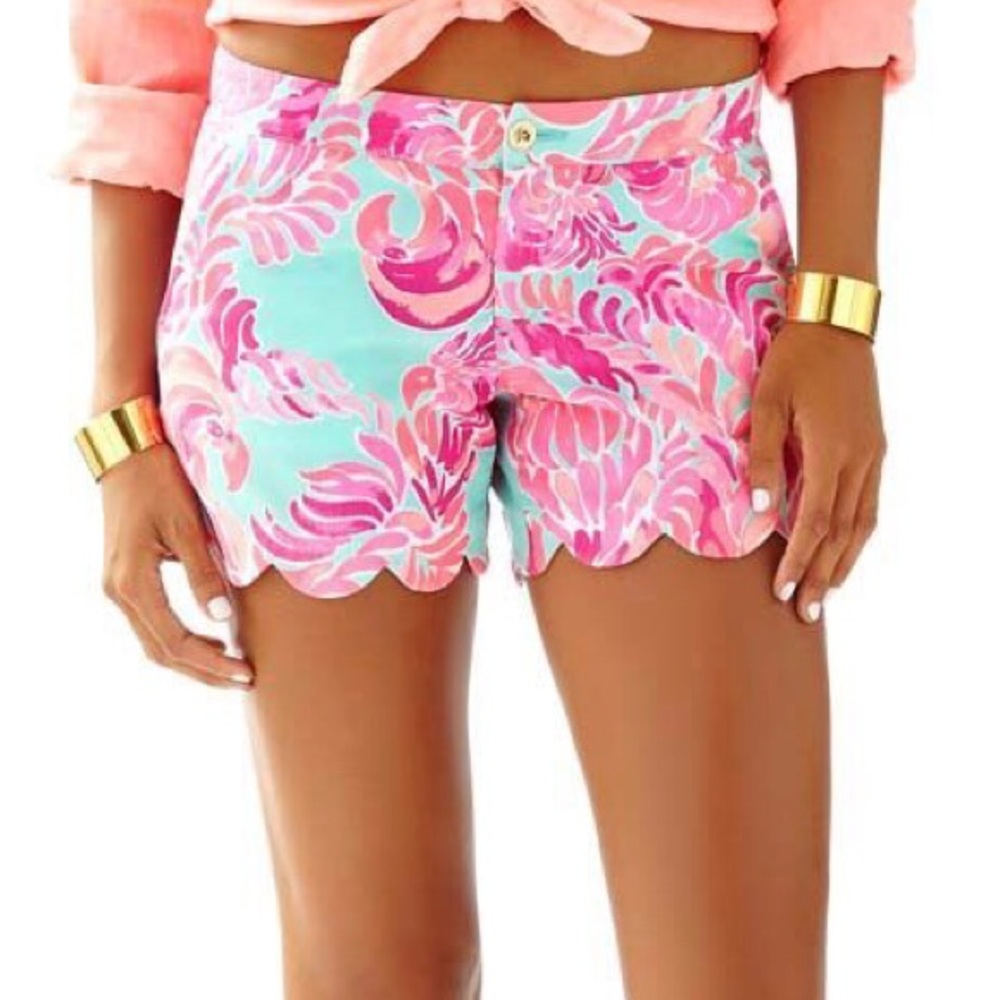 Lilly Pulitzer Pink and Aqua Women Shorts